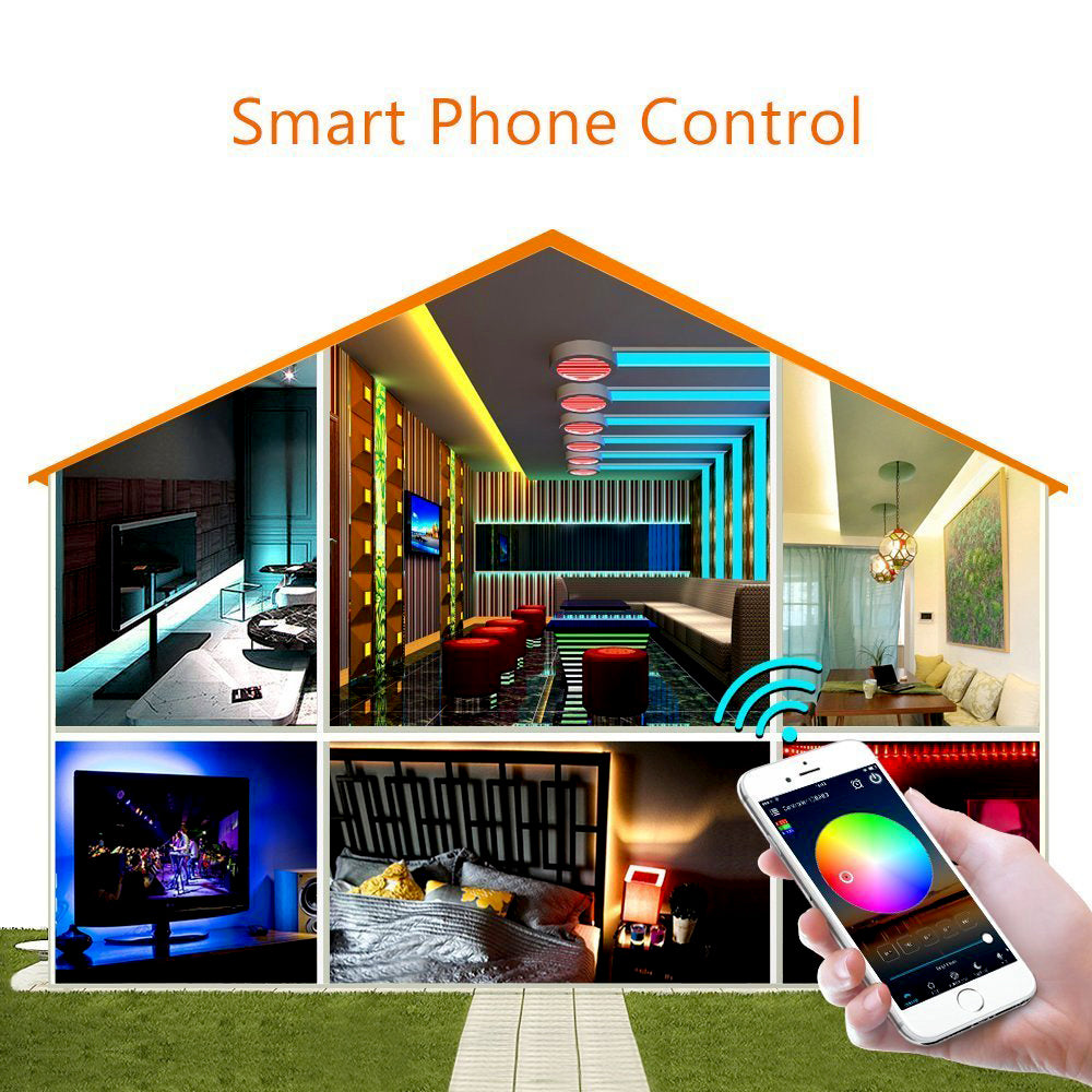 Smart WiFi RGB Led Strip Light Controller + Remote Control, Compatible with Android and iOS