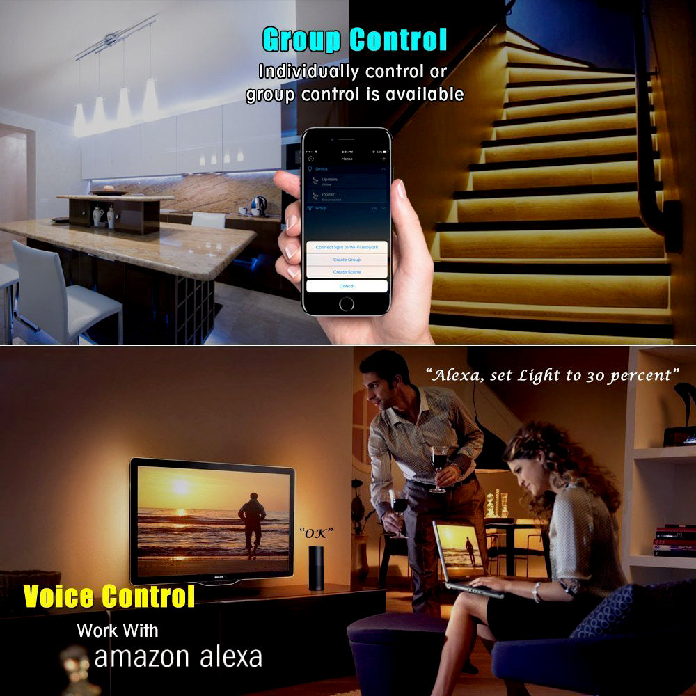 EnerJ WiFi RGB LED Strip Smart Controller SHA5208, Works with Alexa & Google Home, App Control, Music Sync, 16M Colours, Supports 5V/12V/24V/28V LED Strips