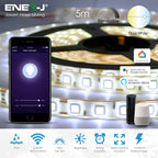 5 Meters LED Strip Kit with WiFi Controller 6A Adapter, CCT Changing & Dimmable, Works with Amazon Alexa and Google Home, Compatible with iOS & Android, IP65