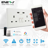 13A Smart Wi-Fi Wall Socket with USB Socket Charger - Smart Switch Outlet Plug Works with Amazon Alexa Echo, Google Assistant