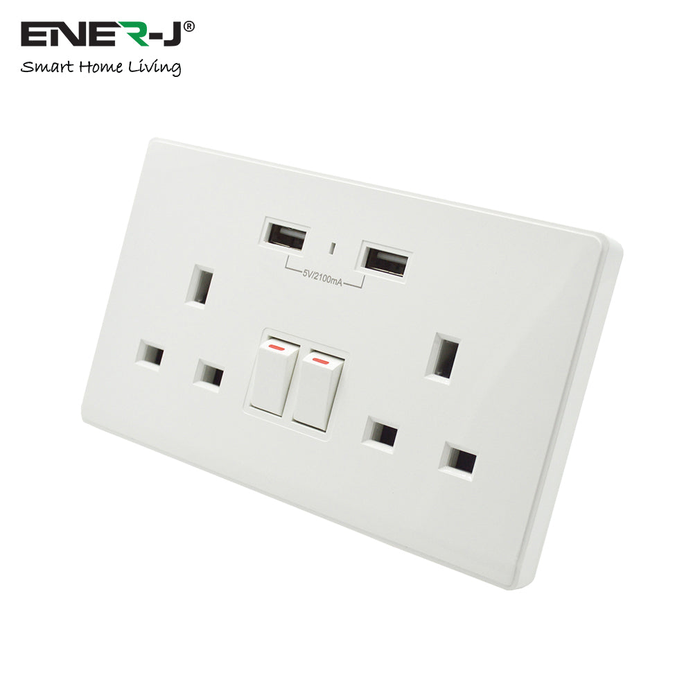 13A Smart Wi-Fi Wall Socket with USB Socket Charger - Smart Switch Outlet Plug Works with Amazon Alexa Echo, Google Assistant