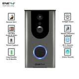 Smart Wireless Video Door Bell With In-Built Battery & Free 16GB SD Card, 2 Way Audio Talk, Motion Detection, PIR Motion Detection and IR Night Vision