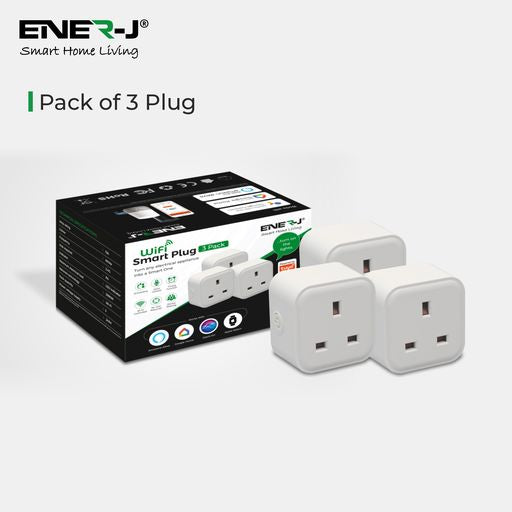 Mini WiFi Smart Plug, UK BS Plug, Smart Socket Works with Amazon Alexa & Google Home, With Energy Monitoring, APP & Voice Control | Pack of 3