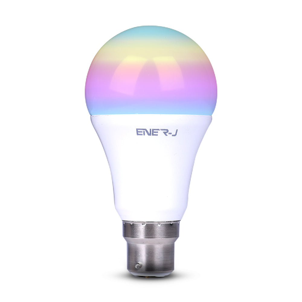 Smart WiFi GLS RGB+W+WW 9W LED Bulb B22 base, compatible with Alexa and Google Home - ENER-J Smart Home