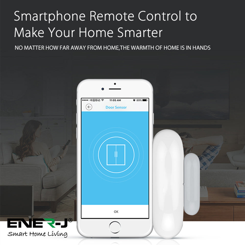 WiFi Door and Window Sensors, Smart Alarm with Free Notification APP Control Home Security Alarm System, No Hub Required
