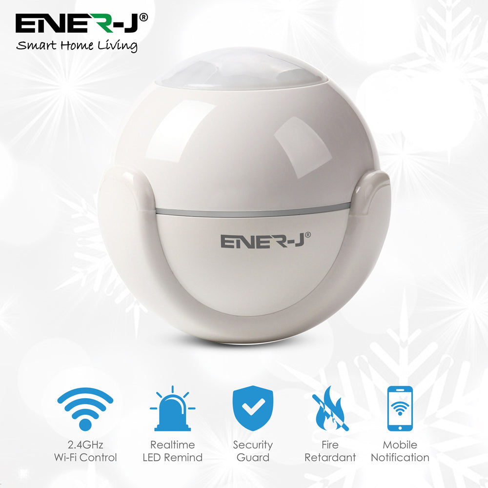 Smart Wireless WIFI PIR Motion Sensor Detector Home Alarm System, Works with ENERJSMART App, Remote Motion Detection