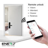 Smart Wi-Fi Door Digital Lock with Mechanical Key and Handle, 4 Ways Entry with Fingerprint Access, Keypad Code, 5 pcs RFID Card and Remote Access Using Wireless App (Left Handle, Black)