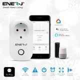 1600W Max Load WiFi Smart EU Plug with Energy Monitor, Smart Socket Works with Amazon Alexa & Google Home, With Energy Monitoring, APP & Voice Control