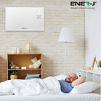 Ener-J 2000W Smart Electric Heater with White Tempered Glass, WiFi, App & Voice Control, Wall Mounted or Freestanding