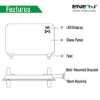 Ener-J 2000W Smart Electric Heater with White Tempered Glass, WiFi, App & Voice Control, Wall Mounted or Freestanding