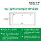 Ener-J 2000W Smart Electric Heater with White Tempered Glass, WiFi, App & Voice Control, Wall Mounted or Freestanding