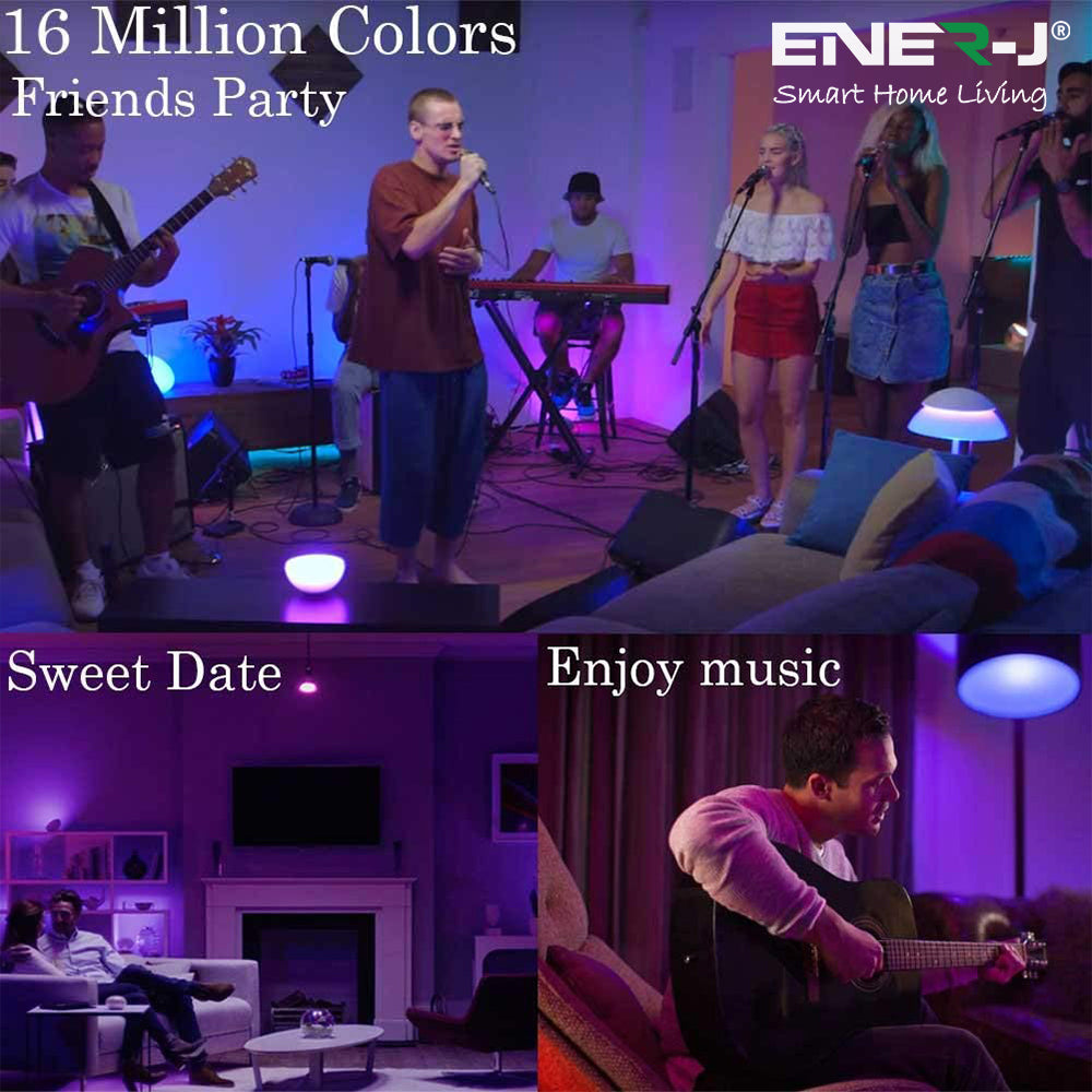 5W GU10 Smart LED WiFi Bulb, Dimmable, RGB & Tuneable Warm White to Cool White, Spotlight Bulbs, Compatible with Alexa & Google Home | Single Pack