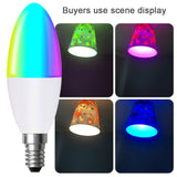 4.5W Smart Colour Changing Light Bulb E14 RGB CCT Colour Changing Bulbs,  Bluetooth APP Control LED Bulbs, WiFi Dimmable RGB and White Light, Mood Light for Room Decor & Party (Pack of 3)