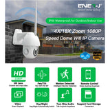 Smart CCTV Dome Camera, HD 1080p 3.6mm PTZ IP66 Wifi Home Security IP Cameras Outdoor, Motion Camera with Night Vision, Monitor Via App