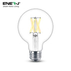 Ener-J Smart WiFi E27 LED Filament Bulb, 806lm 8.5W Dimmable CCT Golden G95 Globe, Works with Alexa & Google Assistant  | Single pack