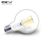 Ener-J Smart WiFi E27 LED Filament Bulb, 806lm 8.5W Dimmable CCT Golden G95 Globe, Works with Alexa & Google Assistant | Pack of 3