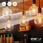 Ener-J Smart WiFi E27 LED Filament Bulb, 806lm 8.5W Dimmable CCT Golden G95 Globe, Works with Alexa & Google Assistant | Pack of 3
