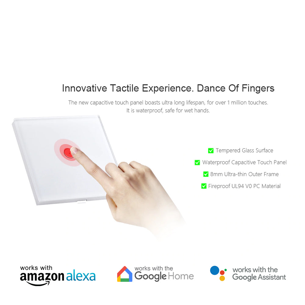2 Gang Smart Touch Switch with Timer, APP & Voice Control, Smart Alexa Light Switch Works with Amazon and Google Home, No Neutral Required