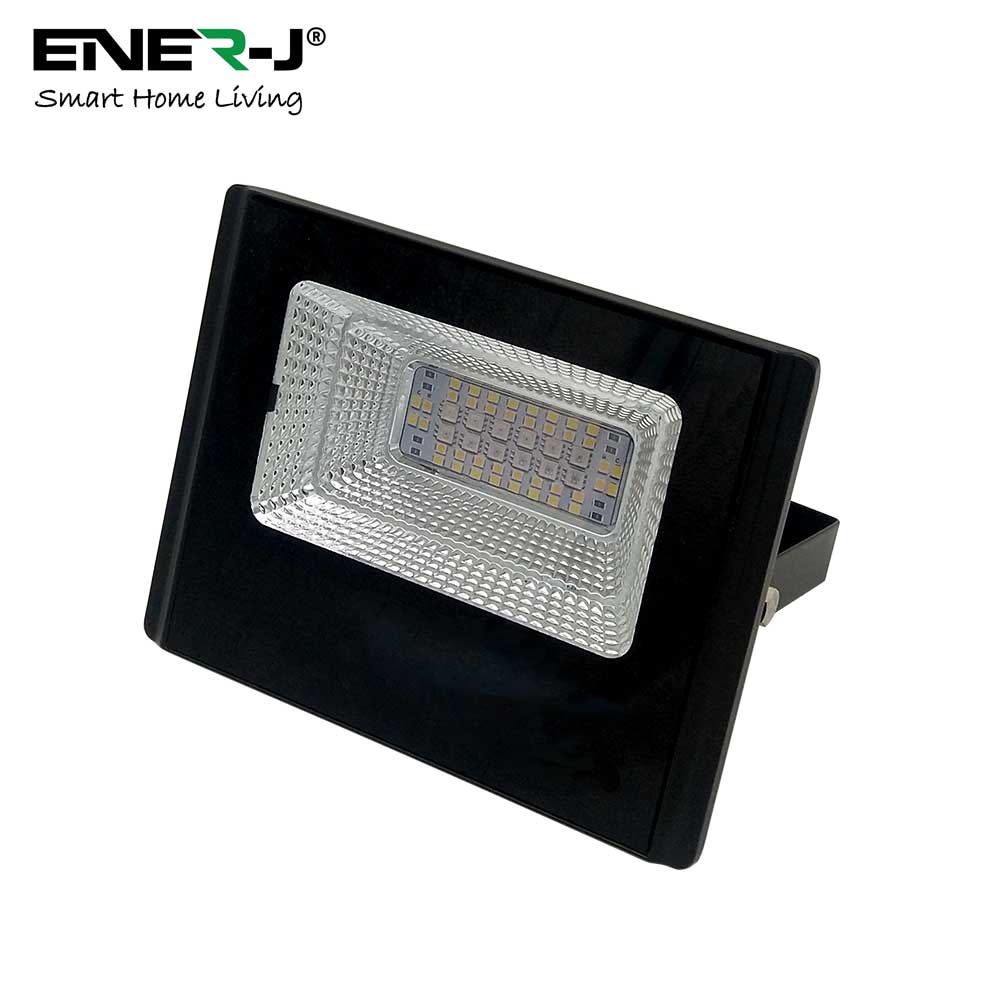 Ener-J Smart WiFi 16W RGB LED Floodlight, IP65 Weatherproof Outdoor Light with 1600lm Brightness, App & Voice Control (Alexa/Google), Timer & Custom Scenes via ENERJSMART