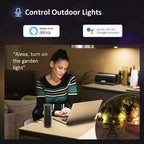 Ener-J Smart WiFi 16W RGB LED Floodlight, IP65 Weatherproof Outdoor Light with 1600lm Brightness, App & Voice Control (Alexa/Google), Timer & Custom Scenes via ENERJSMART