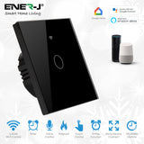 1 Gang Smart Touch Switch with Timer, Black Body, APP & Voice Control, Smart Alexa Light Switch Works with Amazon and Google Home, No Neutral Required