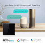 1 Gang Smart Touch Switch with Timer, Black Body, APP & Voice Control, Smart Alexa Light Switch Works with Amazon and Google Home, No Neutral Required