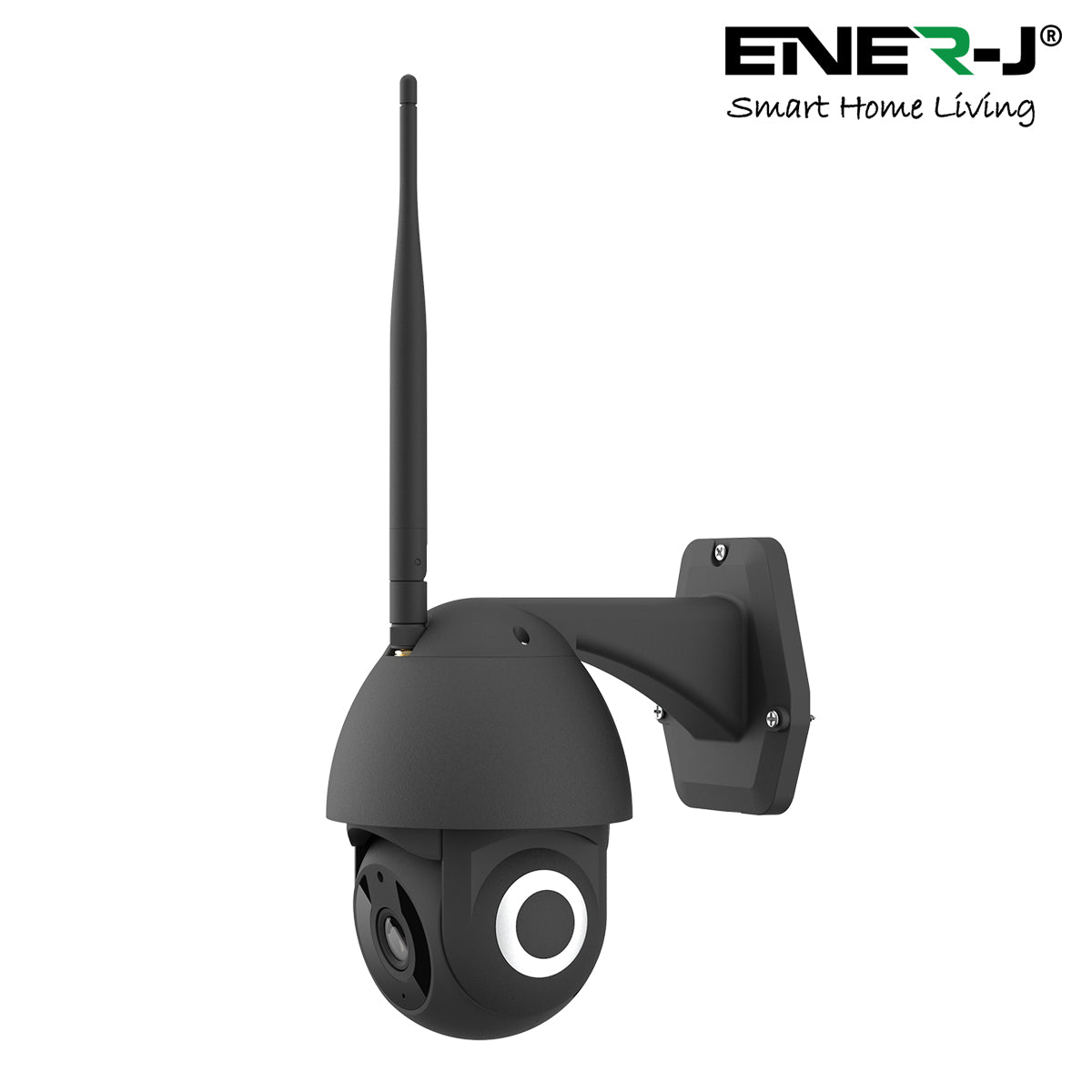 ENER-J Smart WiFi Outdoor Dome IP Camera 2K (230x1296) with 355 Degrees Pan, 90 Degrees Tilt, IR-CUT Night Vision, Motion Detection, Two-Way Audio & Alexa/Google Home Compatibility, Black