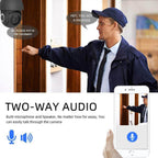 ENER-J Smart WiFi Outdoor Dome IP Camera 2K (230x1296) with 355 Degrees Pan, 90 Degrees Tilt, IR-CUT Night Vision, Motion Detection, Two-Way Audio & Alexa/Google Home Compatibility, Black