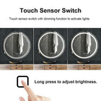 70 cms Round Bathroom Mirror with Bluetooth Speaker, LED Lights Illuminated Wall Mount Light-Up CCT Changing, Dimmable Touch Switch Horizontal/Vertical