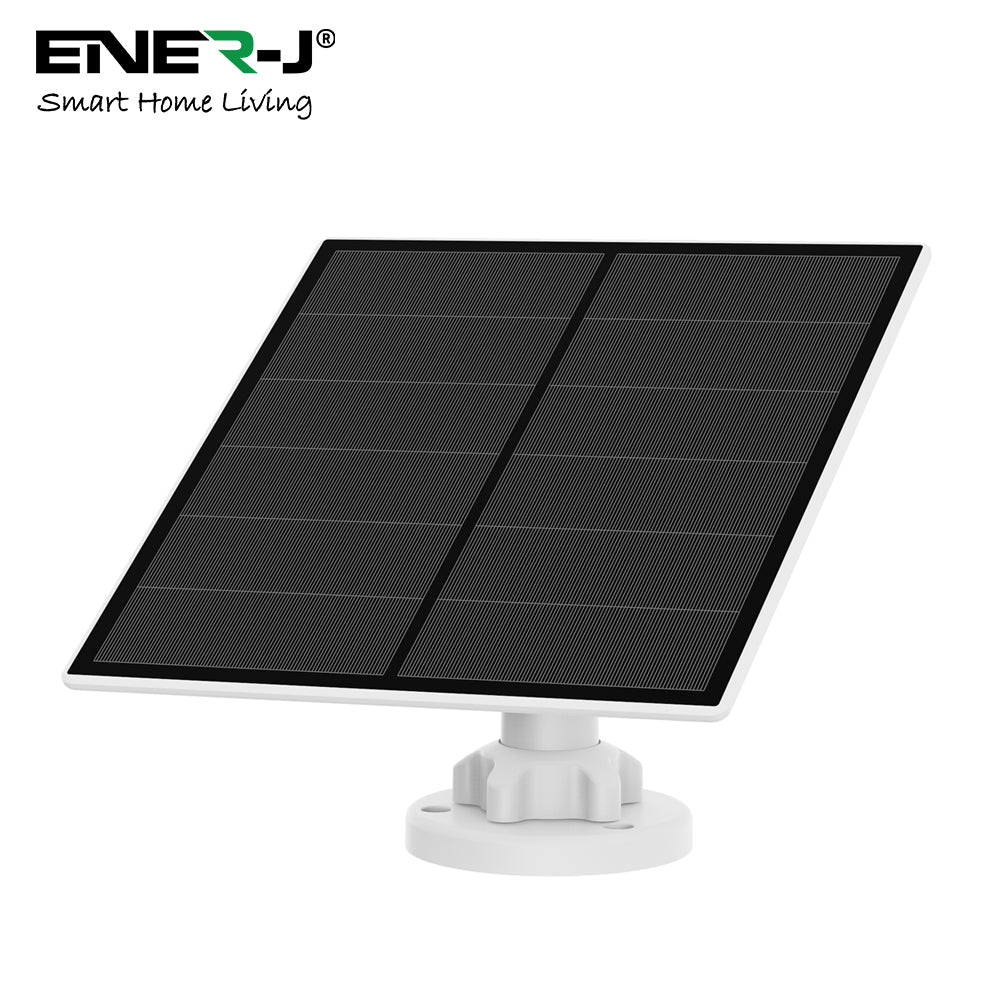 ENER-J 5W Crystal Cell Solar Panel Charger, High-Efficiency IP65 Waterproof Outdoor Power Supply with 3m Cable for ENER-J SHA5344 Wireless Floodlight Camera
