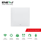Ener-J 1 Gang Smart WiFi Push Button Light Switch White, No Neutral Required, LED Indicator, App & Voice Control (Alexa, Google, Siri)