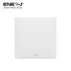 Ener-J 1 Gang Smart WiFi Push Button Light Switch White, No Neutral Required, LED Indicator, App & Voice Control (Alexa, Google, Siri)