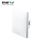 Ener-J 1 Gang Smart WiFi Push Button Light Switch White, No Neutral Required, LED Indicator, App & Voice Control (Alexa, Google, Siri)