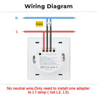Ener-J 1 Gang Smart WiFi Push Button Light Switch White, No Neutral Required, LED Indicator, App & Voice Control (Alexa, Google, Siri)