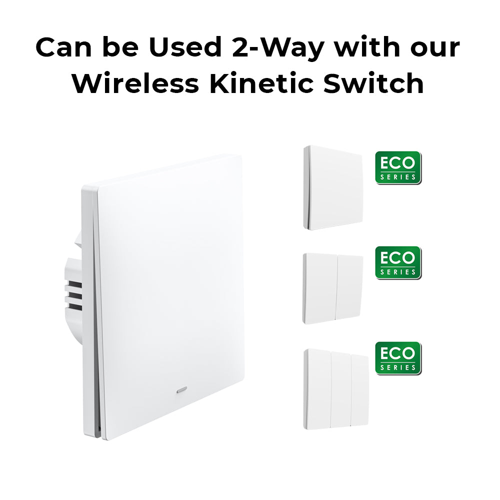 Ener-J 1 Gang Smart WiFi Push Button Light Switch White, No Neutral Required, LED Indicator, App & Voice Control (Alexa, Google, Siri)