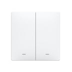 EnerJ 2 Gang Smart WiFi Push Button Light Switch White, No Neutral Required, LED Indicator, App & Voice Control (Alexa, Google, Siri)