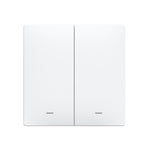 EnerJ 2 Gang Smart WiFi Push Button Light Switch White, No Neutral Required, LED Indicator, App & Voice Control (Alexa, Google, Siri)