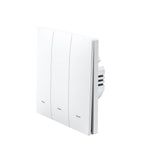 EnerJ 3 Gang Smart WiFi Push Button Light Switch White, No Neutral Required, LED Indicator, App & Voice Control (Alexa, Google, Siri)