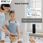 ENER-J WiFi & Bluetooth Dual Smart Plug 13A (UK) with Individual Socket Control, Energy Monitoring, Surge Protection & Alexa/Google Voice Control