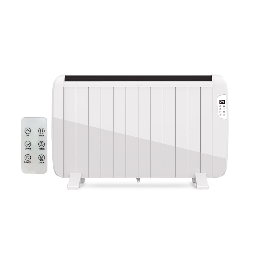 Smart Electric Radiator Heater 2000W, LCD Display, 7-Day Timer Function, Free Standing or Wall Mountable