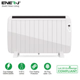 2000W Smart Electric Radiator Heater with LCD Display & Voice Control, 7-Day Timer Function with WIFI, Free Standing or Wall Mountable