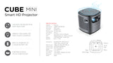 Merlin Cube Mini HD Projector-Slim and Small