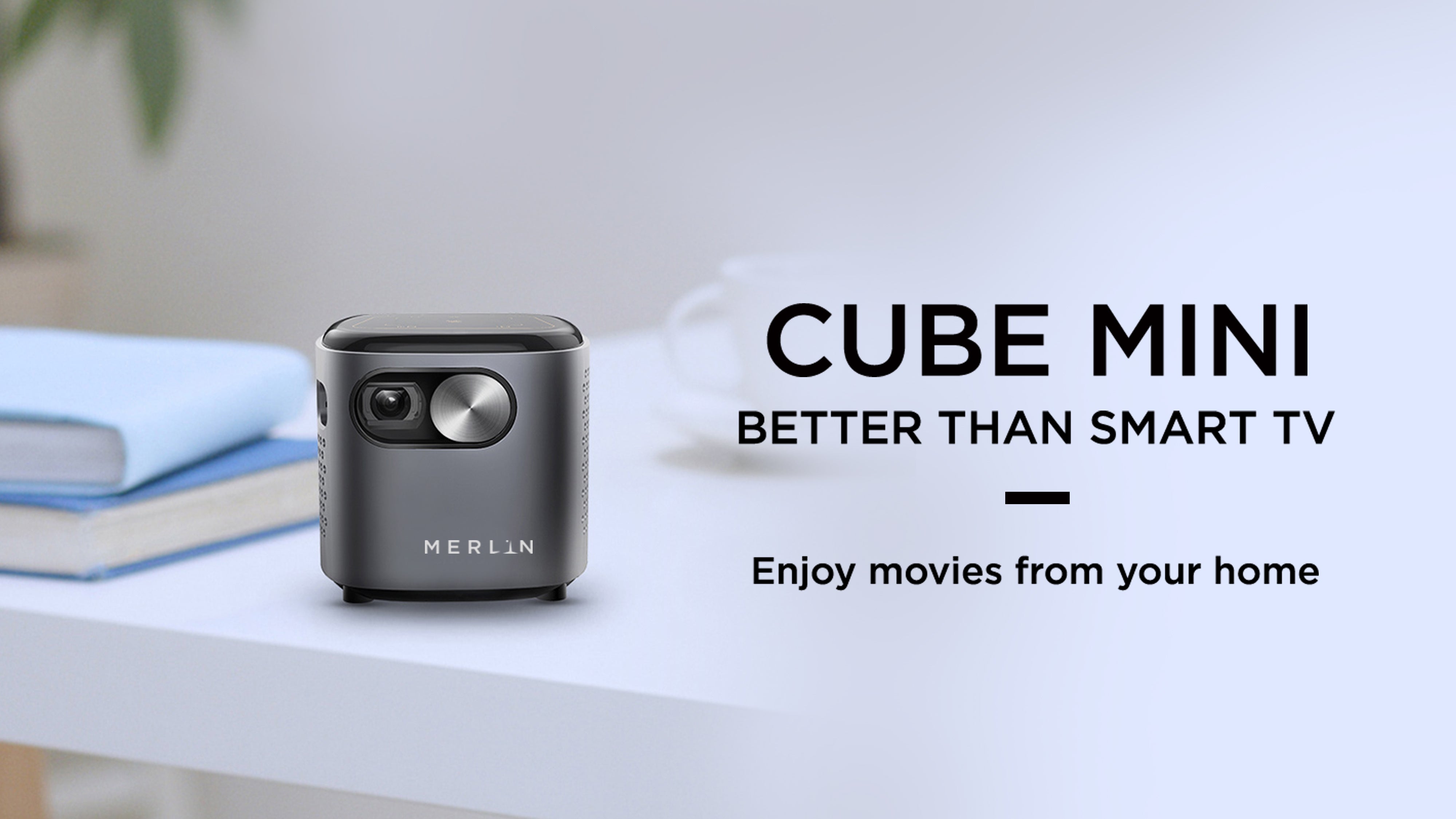 Merlin Cube Mini HD Projector-Slim and Small