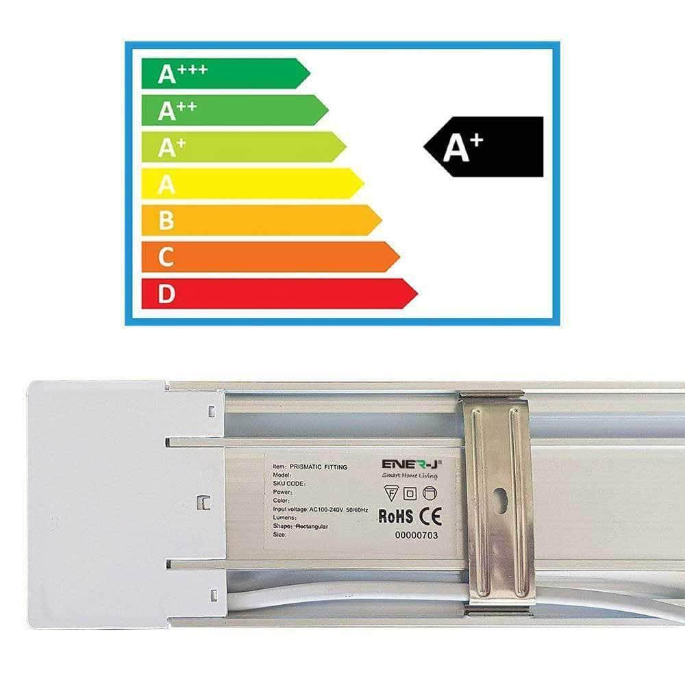 36W LED Prismatic Batten Fitting, 120cms, 6500K (Pack of 2 units) - ENER-J Smart Home
