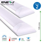 36W LED Prismatic Batten Fitting, 120cms, 6500K (Pack of 2 units) - ENER-J Smart Home
