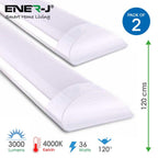 36W LED Prismatic Batten Fitting, 120cms, 4000K (Pack of 2 units) - ENER-J Smart Home