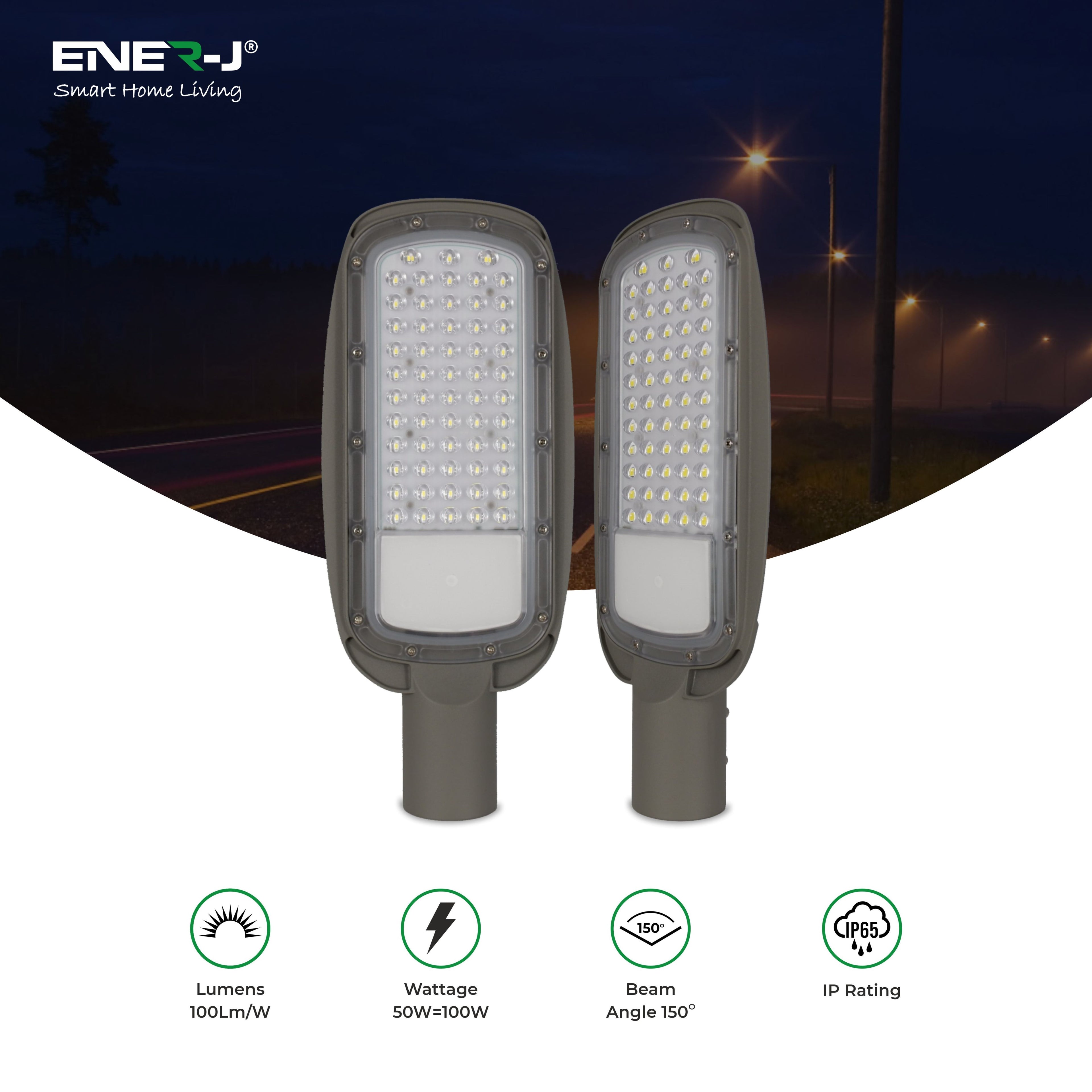 50W LED Streetlight Waterproof IP65 6000k Wall Light, Ideal Street Lamp To Install At a Height Of 6-8 Meters, 5 Years Warranty