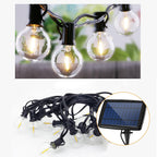 Ener-J 7.6m Solar String Lights Kit, 25 G40 LED Filament Bulbs, 4400mAh Battery, IP64