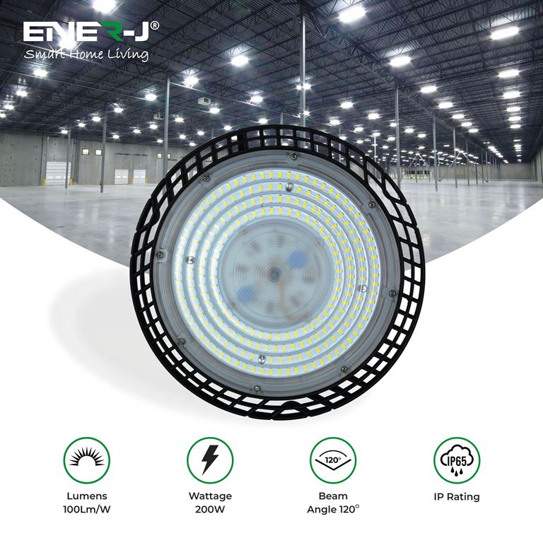 ENER-J 200W ECO UFO Highbay, 20000 Lumens, 6000K