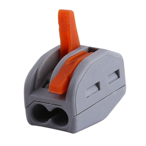 2-Way Spring Terminal Block Reusable Electric Cable Wire Connector 100 Pcs